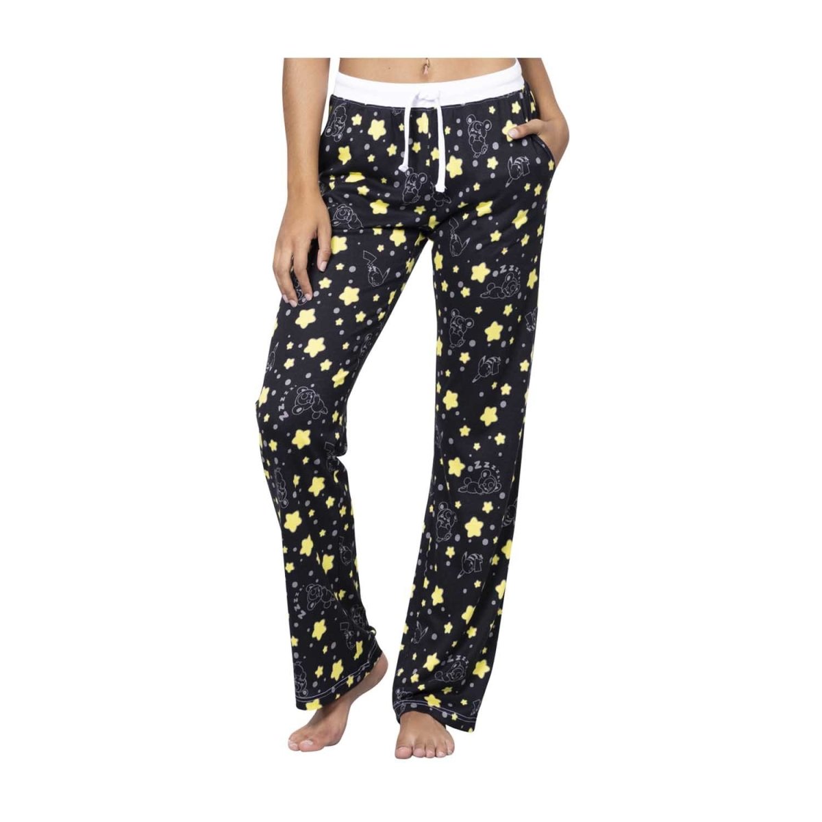 Pikachu & Teddiursa Black & Yellow Lounge Pants - Women