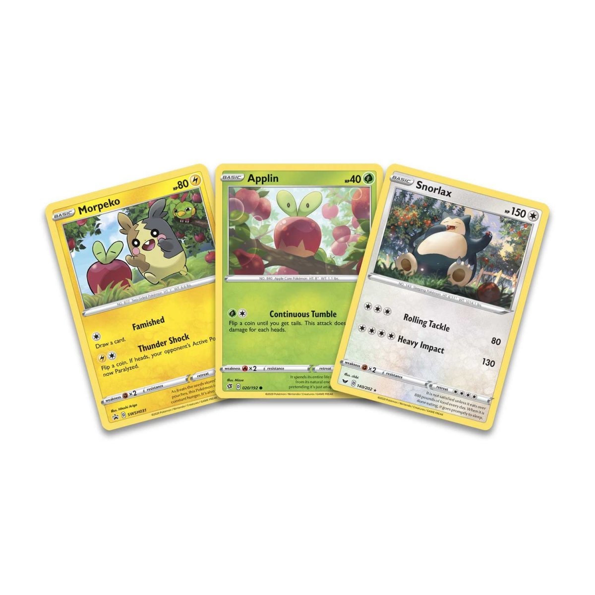 Pokémon TCG: Snorlax, Morpeko & Applin Cards with 2 Booster Packs & Coin