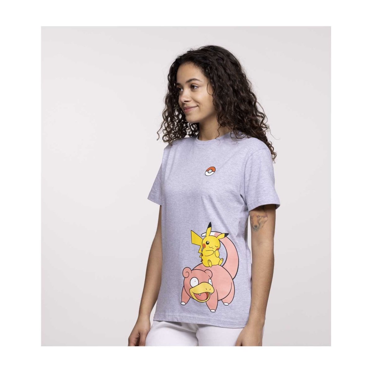 Pokémon Beach Days Heather Gray Relaxed Fit Crew Neck T-Shirt