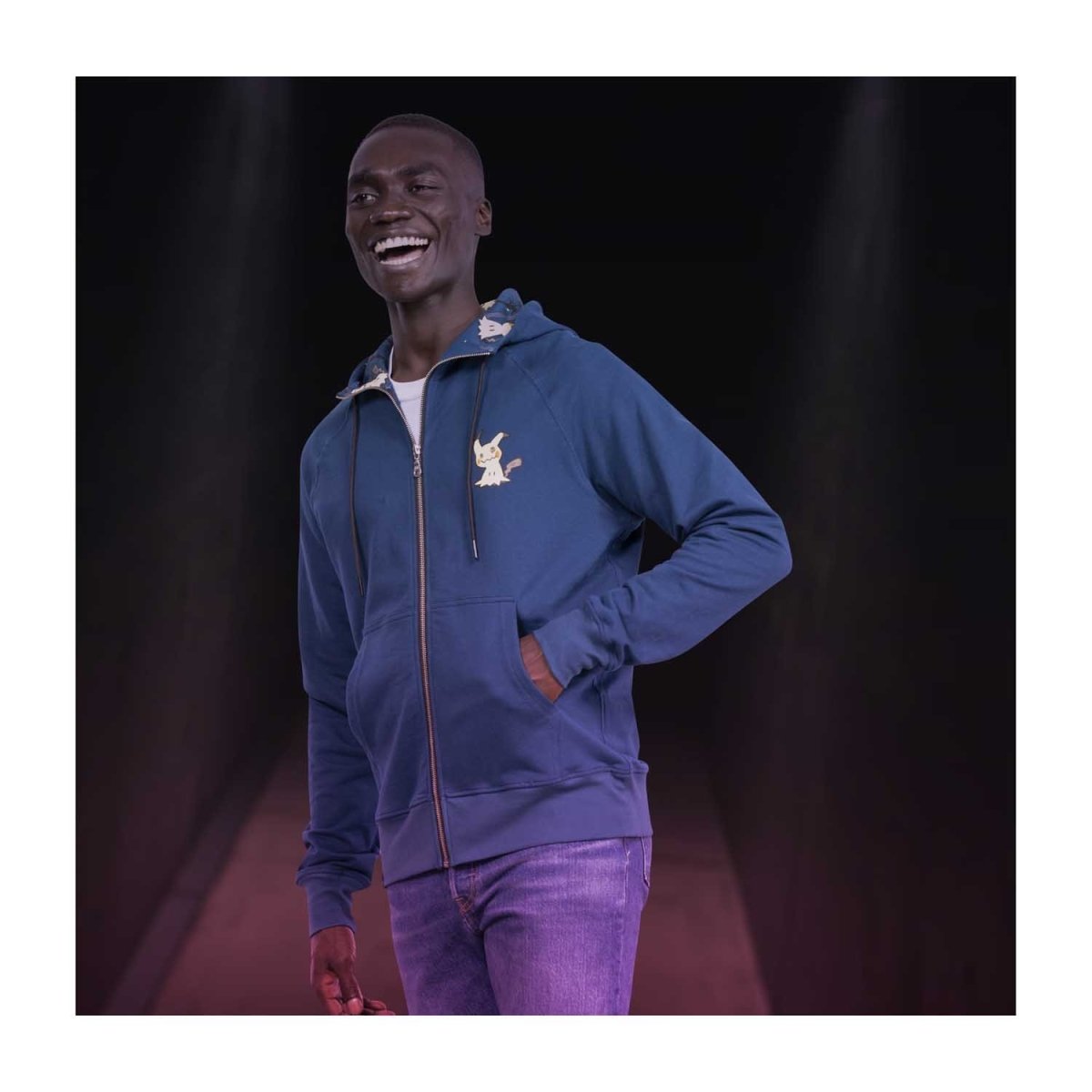 Mimikyu Pokémon Spooky Celebration Blue Zip-Up Hoodie - Adult