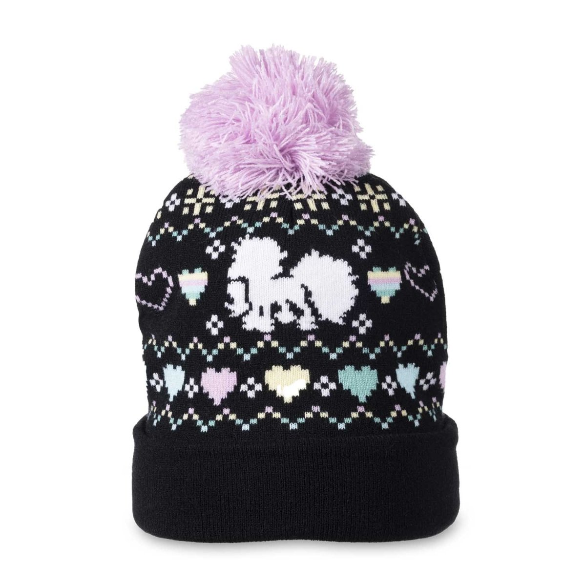 Krimson Klover Black & Fuchsia Pom Fair Isle Jazzy Beanie one size Women main image 2