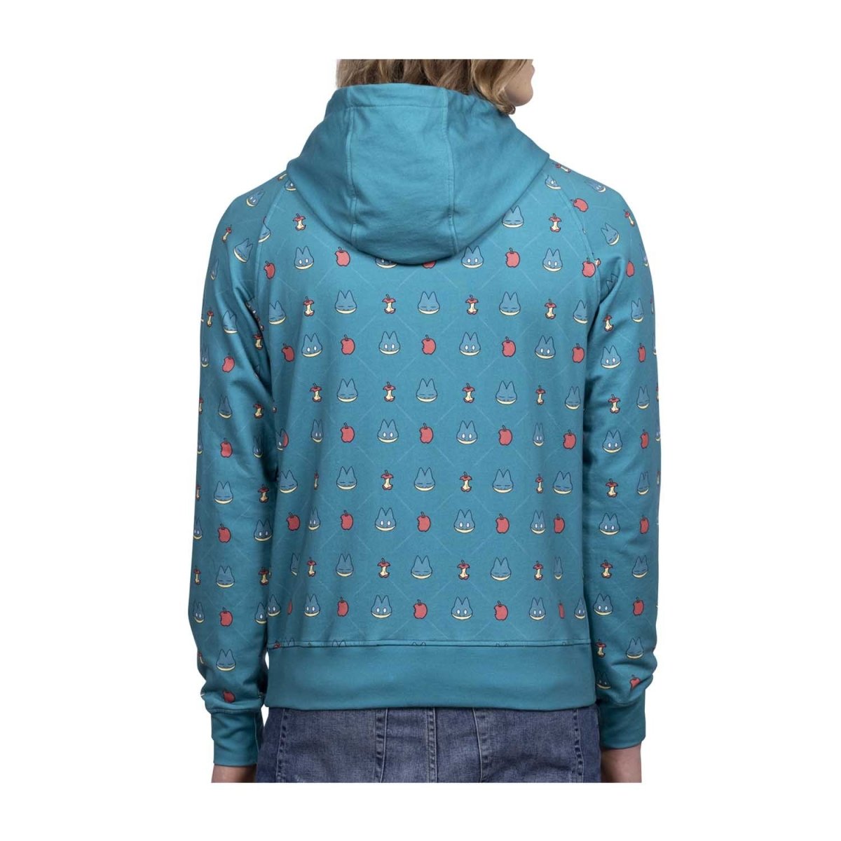 Munchlax Snack Time Teal Allover-Print Zip-Up Hoodie - Adult
