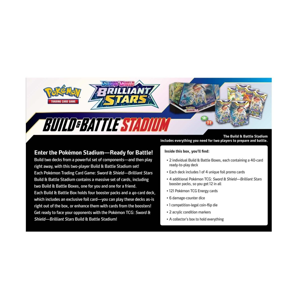 Pokemon TCG: Sword & Shield SS09 Brilliant Stars - Build & Battle Stad -  Ace Cards & Collectibles