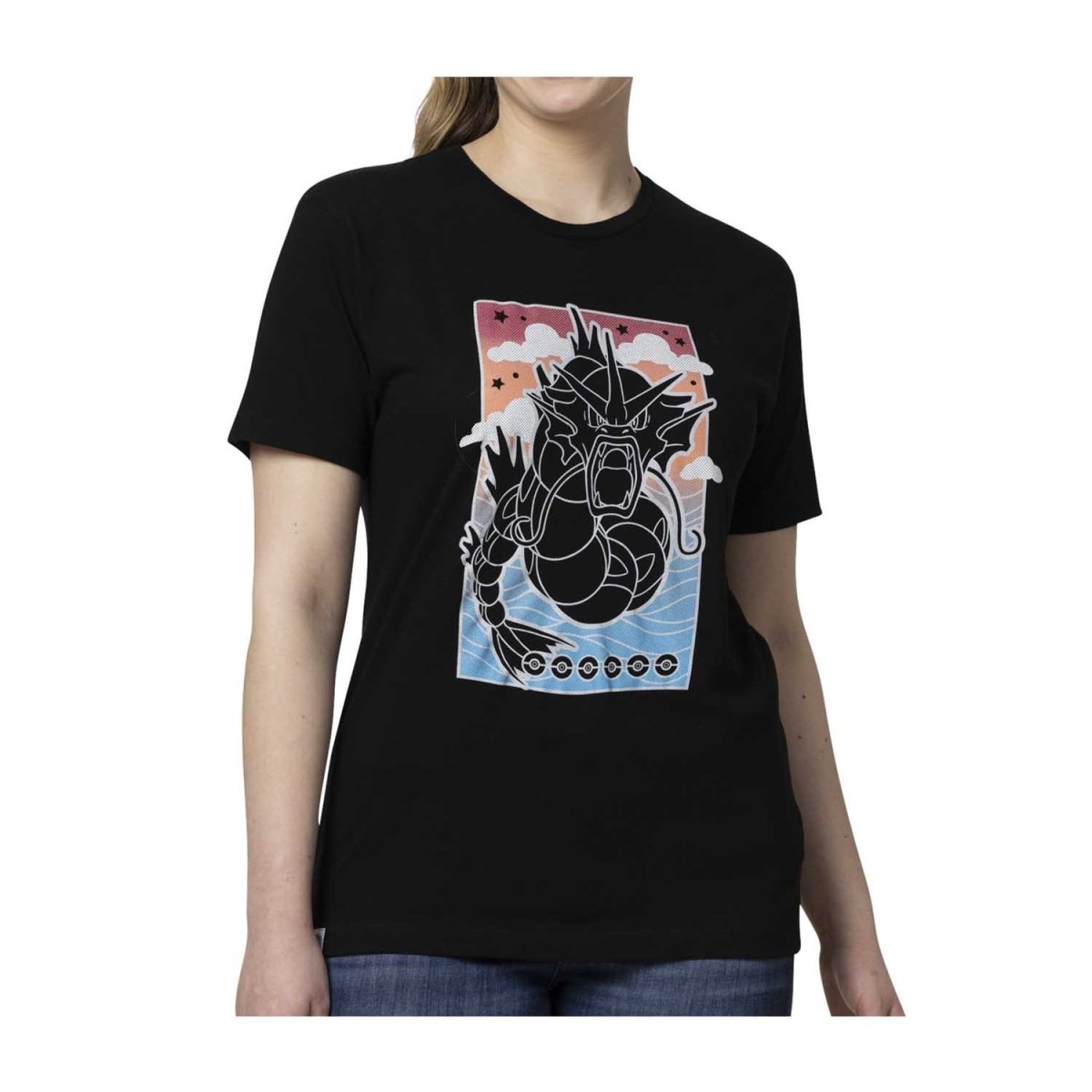 Gyarados Pokémon Take Flight Black Relaxed Fit Crew Neck T-Shirt