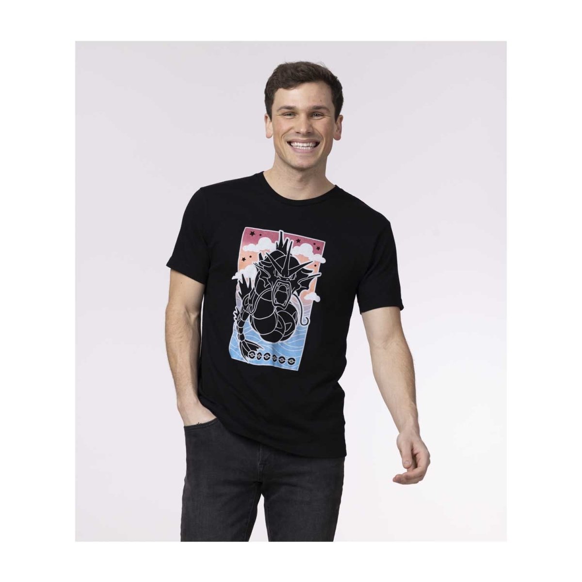 Gyarados Pokémon Take Flight Black Relaxed Fit Crew Neck T-Shirt