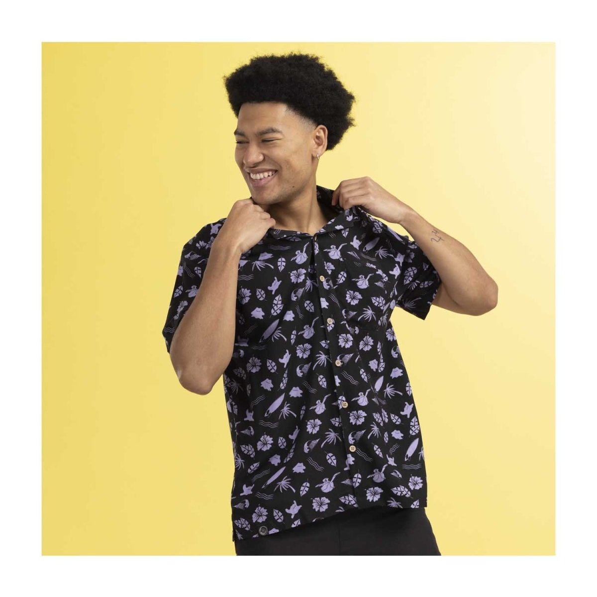 Pokémon Tropical Ditto & Pelipper Black Tropical Shirt - Men