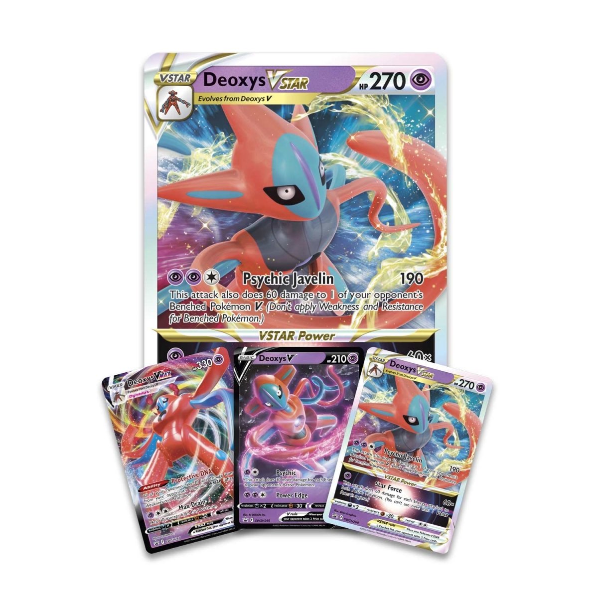 Deoxys V - VSTAR - VMAX - Pokémon 3 Card Set - SWSH266 SWSH267 SWSH268  English