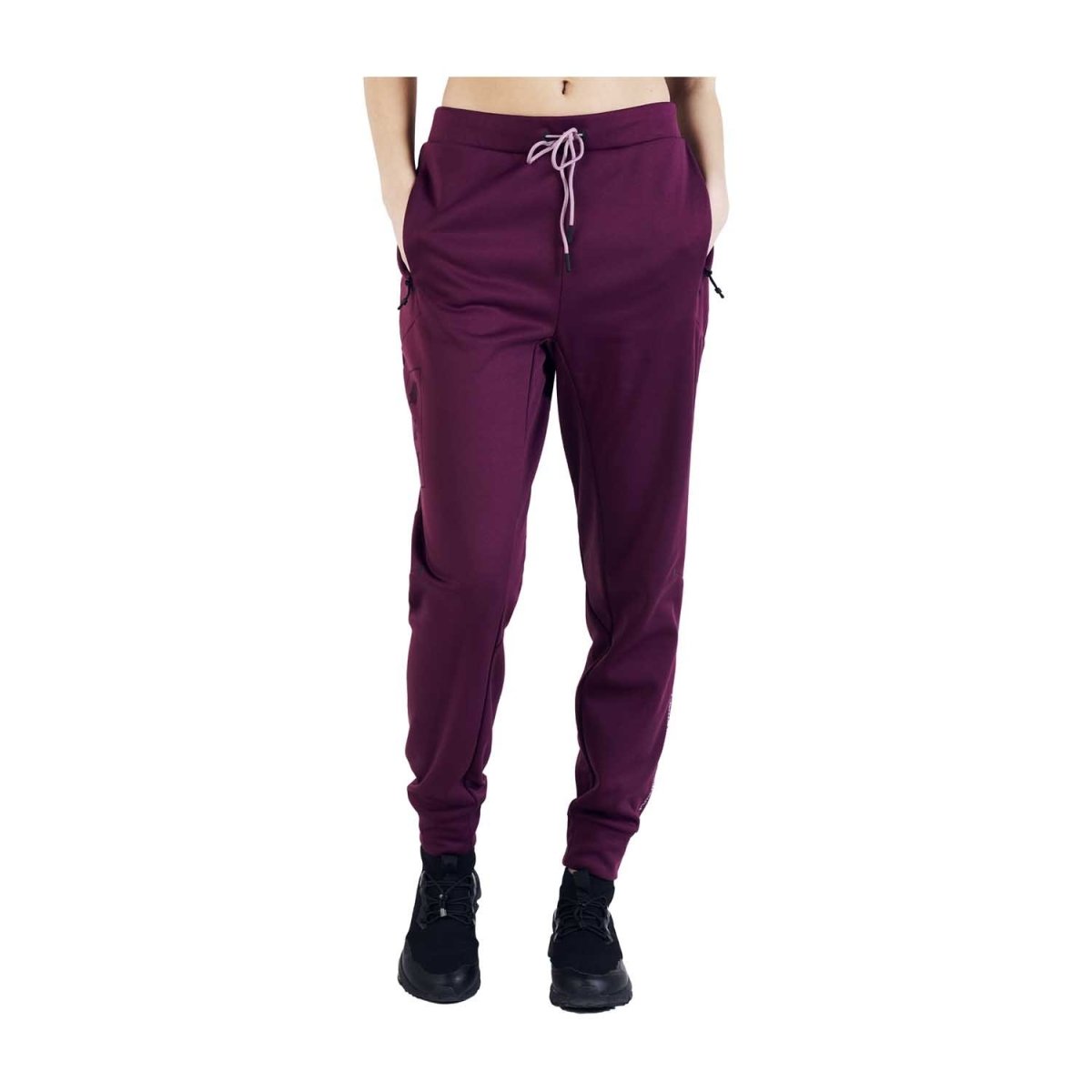[GRAVER]★ZIPPERED LEGIC PURPLE FLOWER JOGGER PANTS Pokémon Center × Craft: Gengar Unify Burgundy Pants - Women