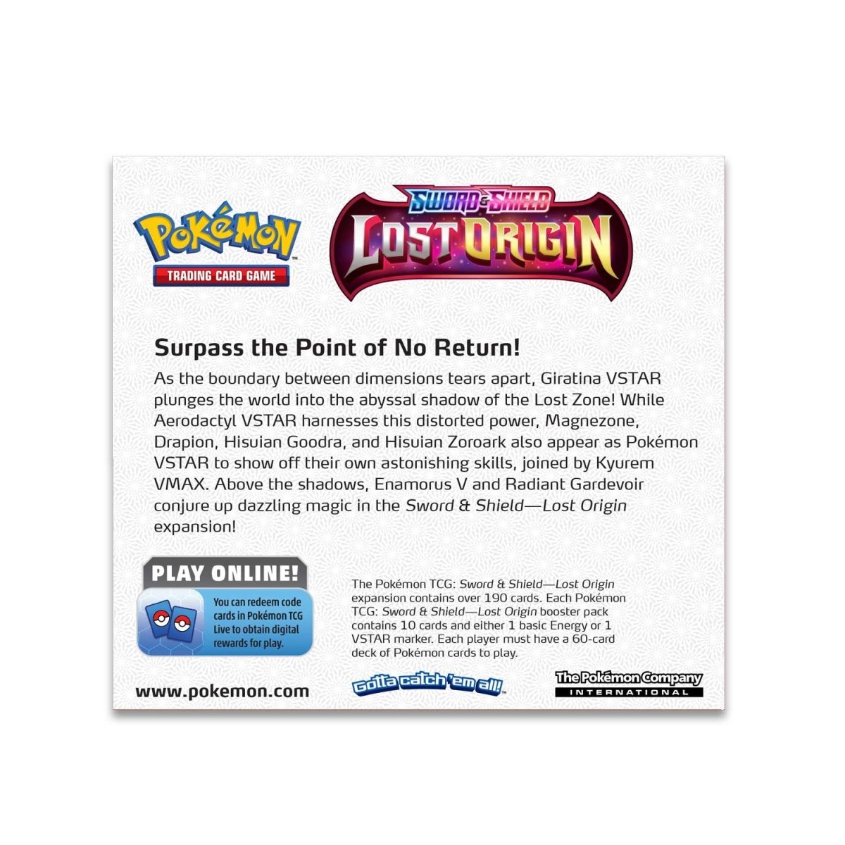 thumbnail image 2 of Pokemon TCG Lost Origin Booster Pack Lot Of 3 - Sword & Shield - New Sealed 2 of 6