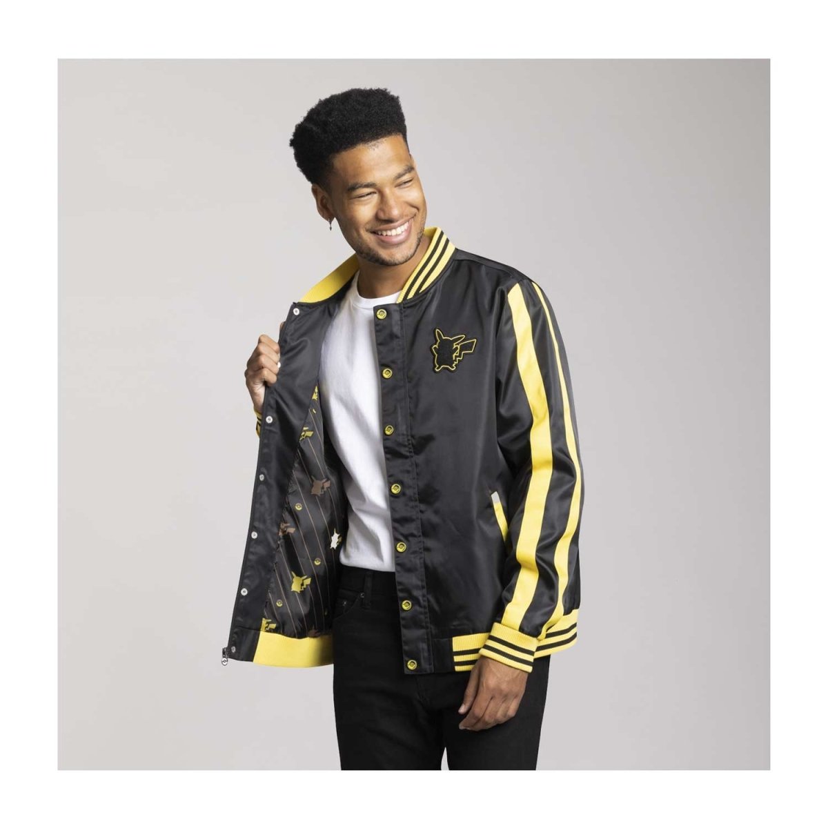 Pikachu Pokémon Jackets Black Snap-Down Jacket - Adult