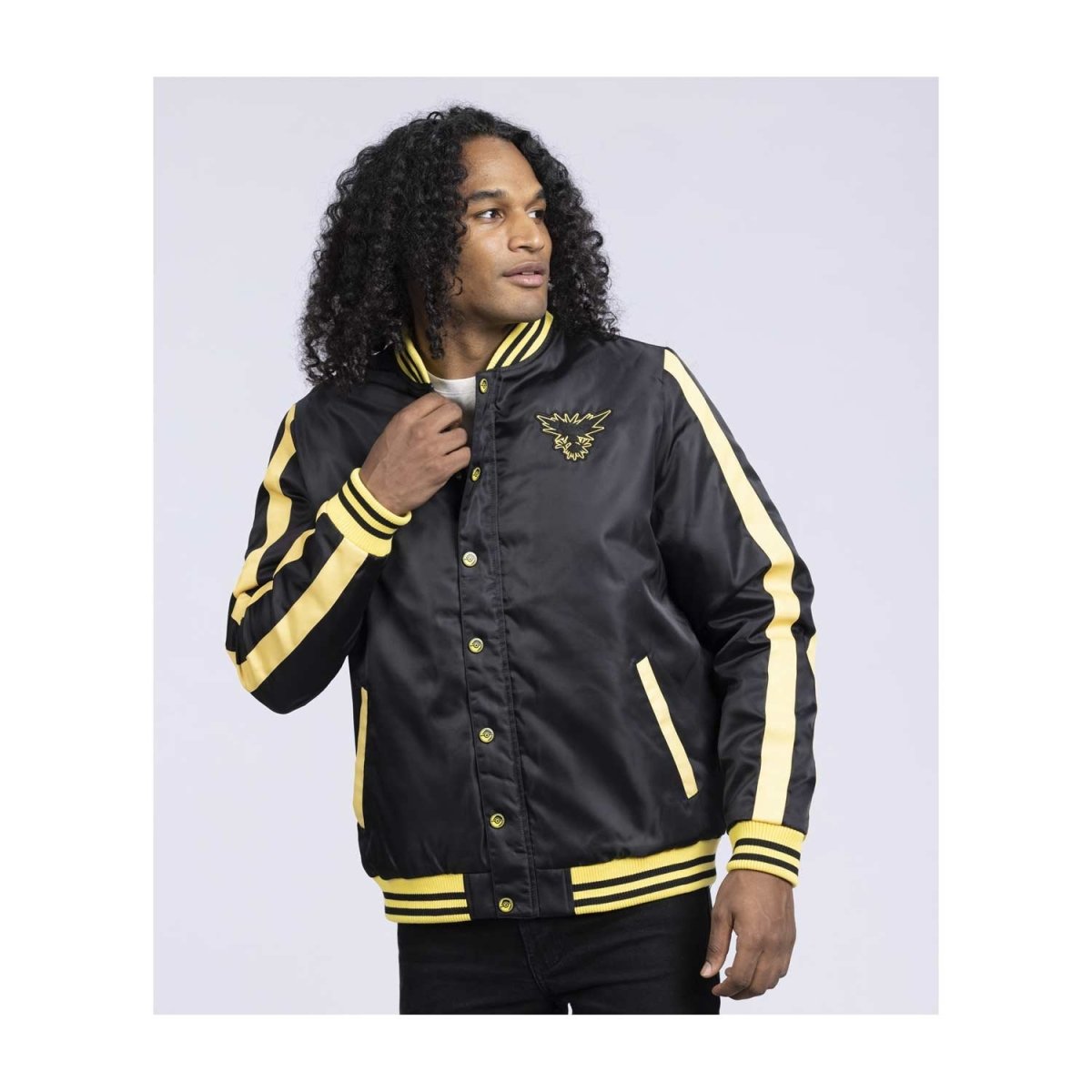 Zapdos Pokémon Jackets Black Insulated Snap-Down Jacket