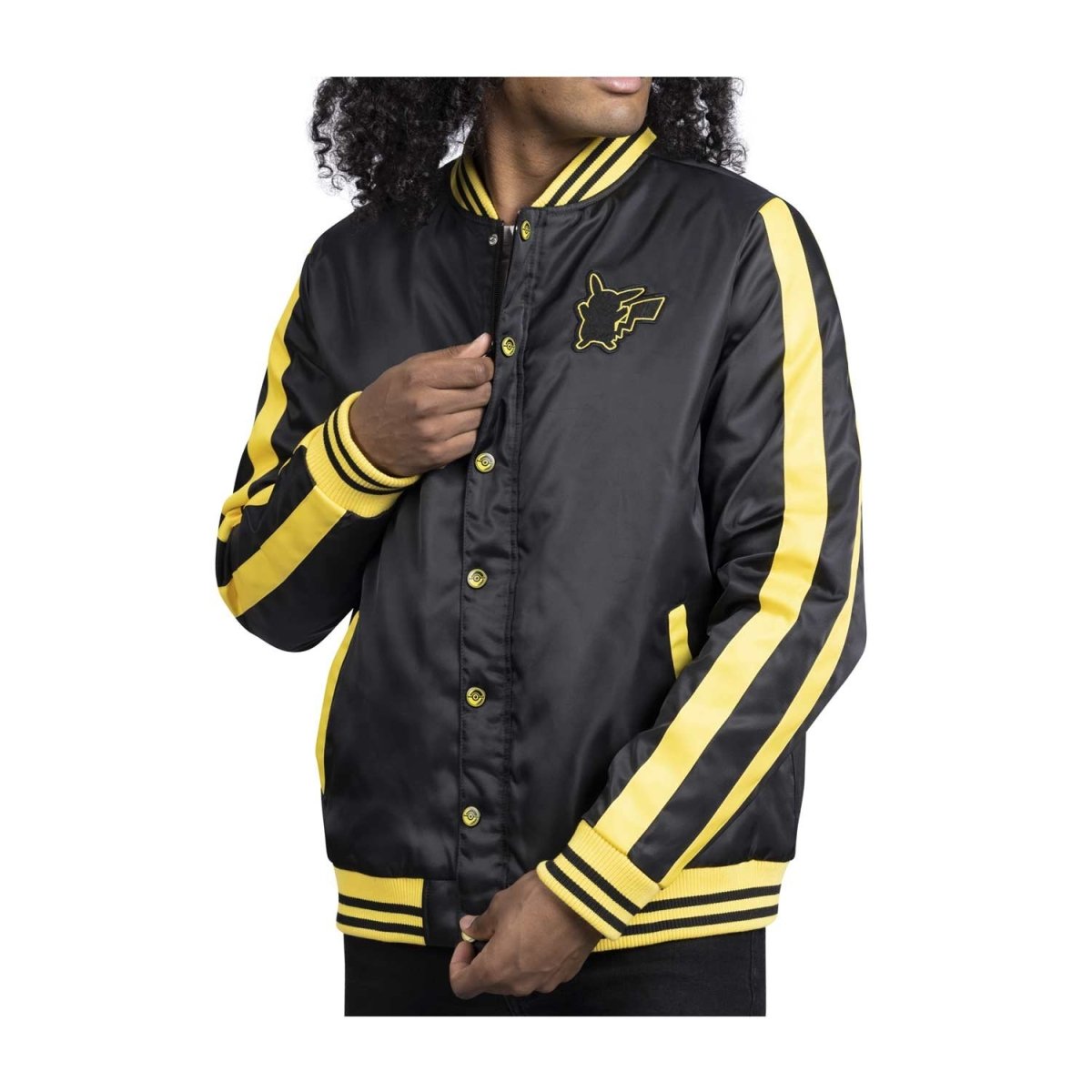 Pikachu Pokémon Jackets Black Insulated Snap-Down Jacket