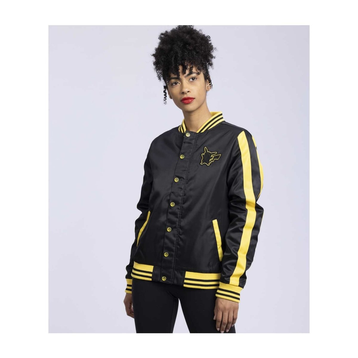 Pikachu Pokémon Jackets Black Insulated Snap-Down Jacket - Adult