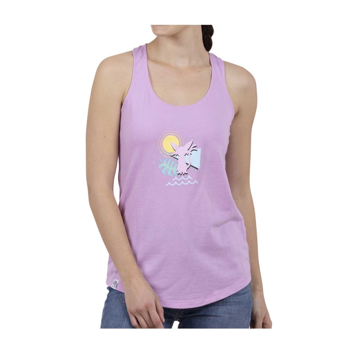 Espeon & Umbreon Summer Fun Purple Fitted Racerback Tank Top