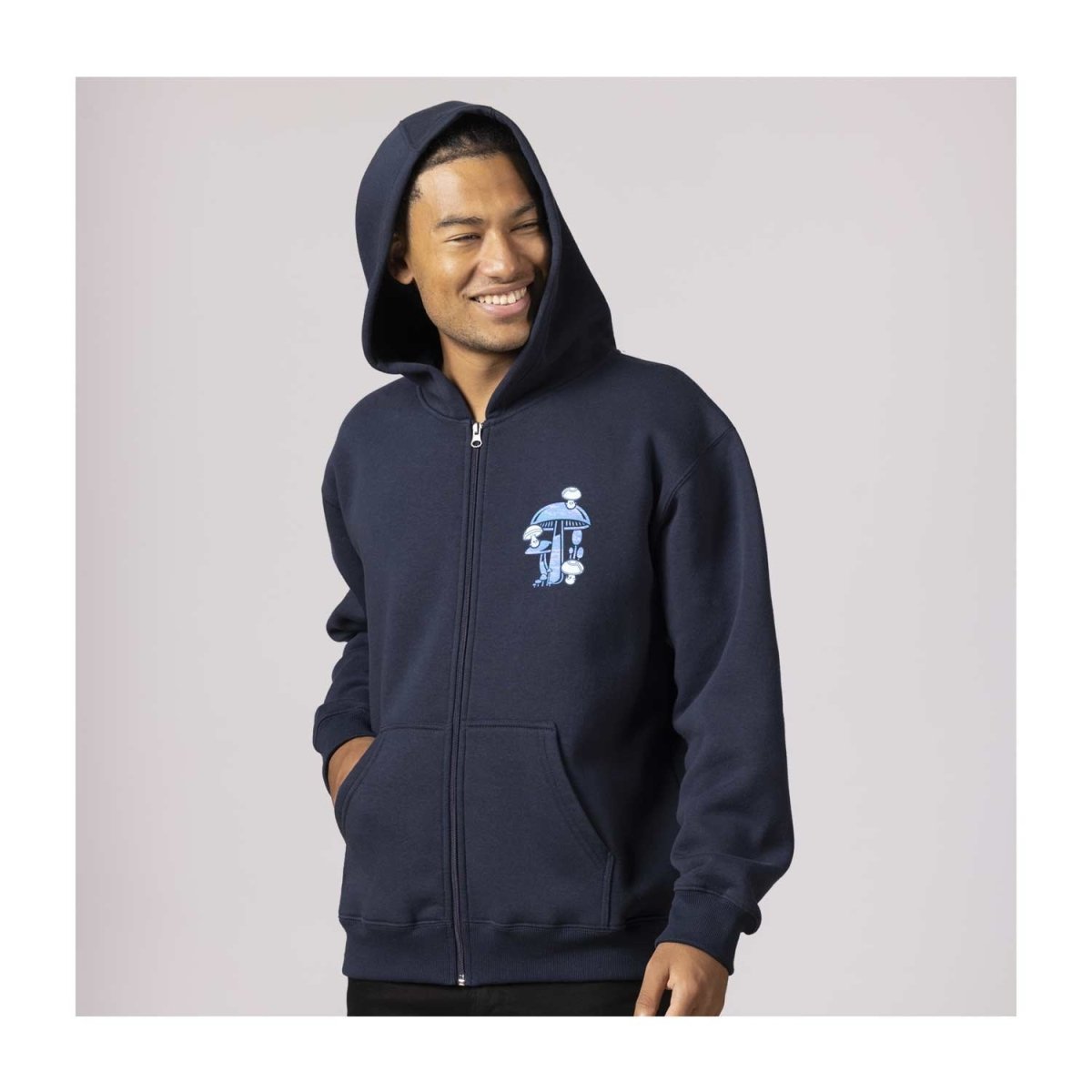 Mushroom Forest Pokémon Nature: Fall Navy Relaxed Fit Zip-Up