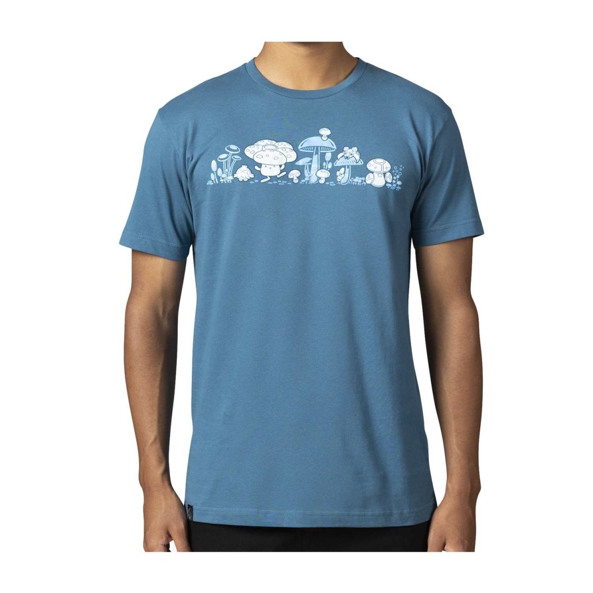 Mushroom Forest Pokémon Nature: Fall Blue Relaxed Fit Crew Neck T
