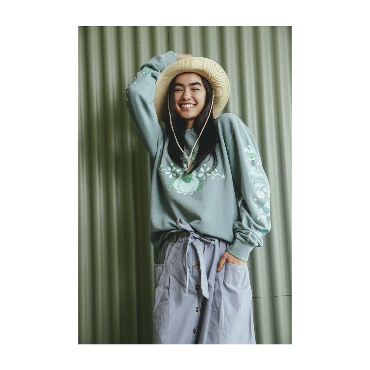 Pokémon Center × OMOCAT: Grass Type Midweight Crew Neck Sweatshirt