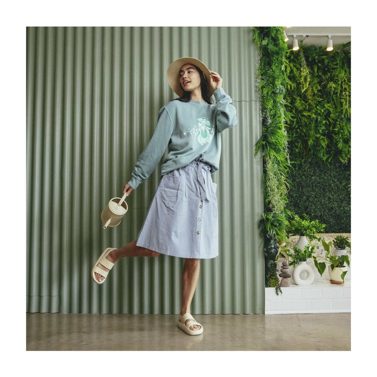 Pokémon Center × OMOCAT: Grass Type Midweight Crew Neck Sweatshirt
