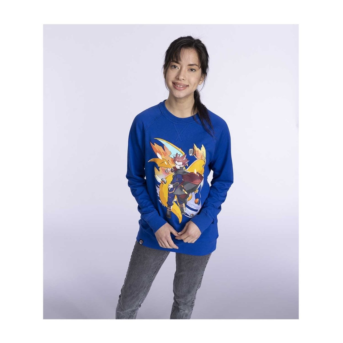 Lance Pokémon Trainers Blue French Terry Crew Neck Sweatshirt