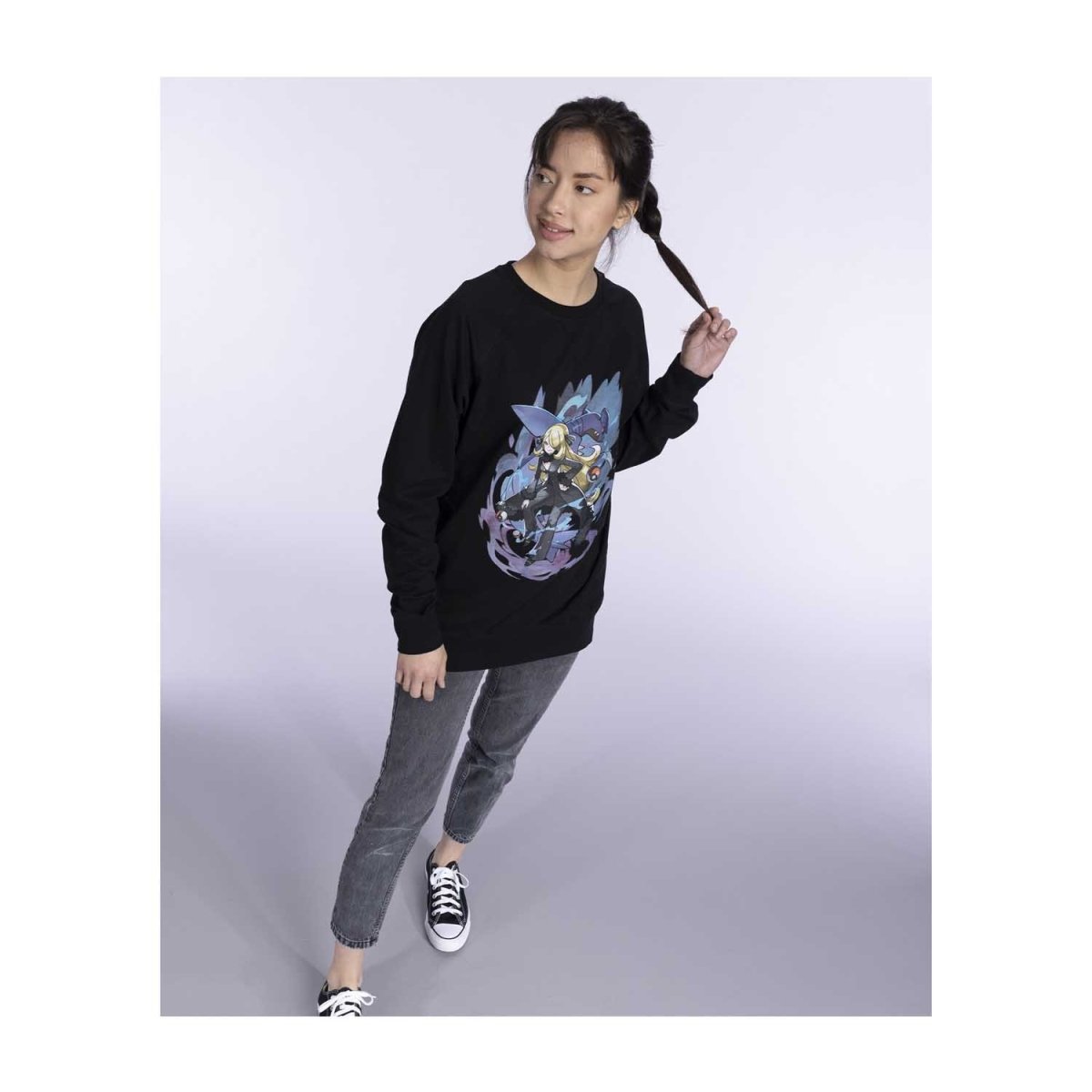 Cynthia Pokémon Trainers Black French Terry Crew Neck Sweatshirt