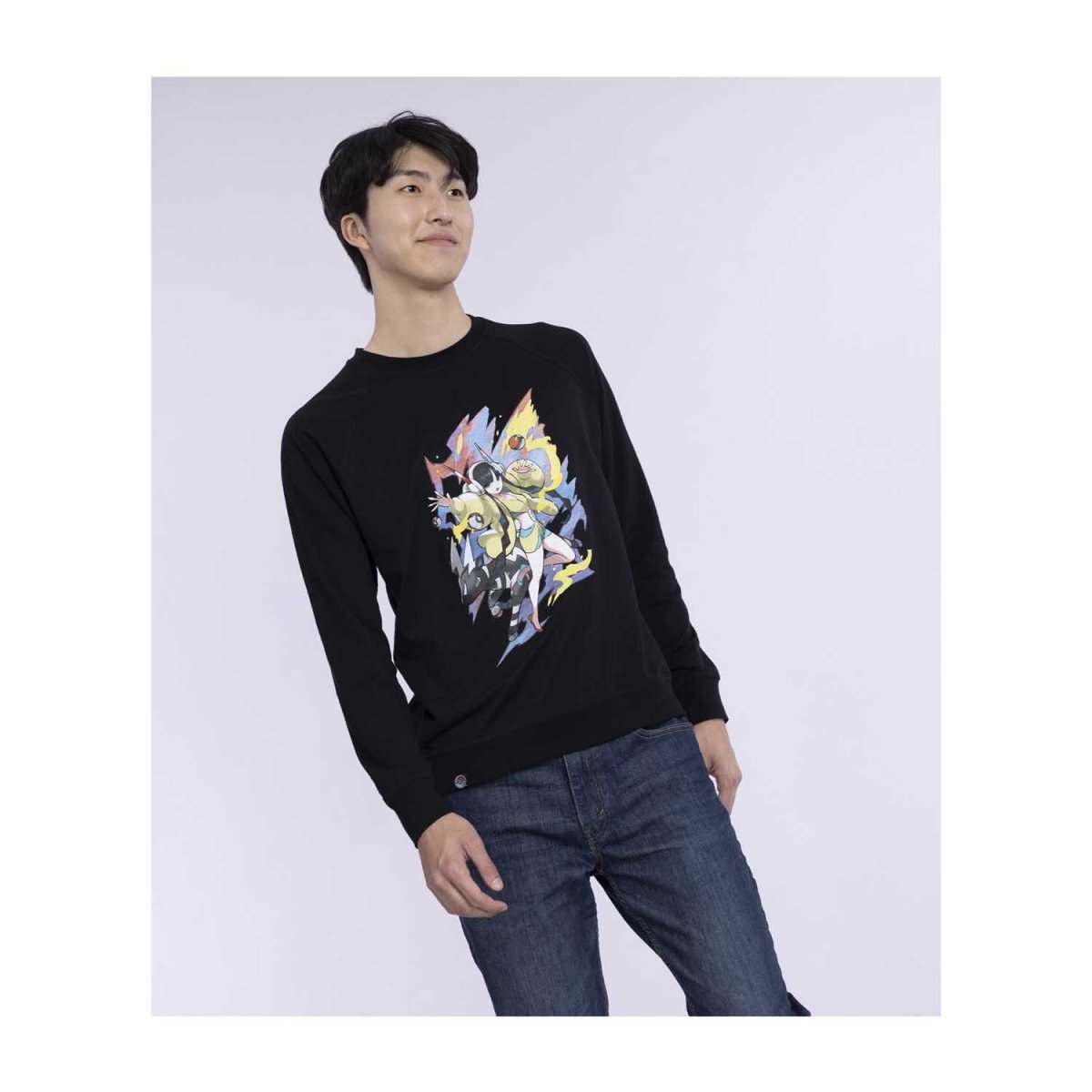 Elesa Pokémon Trainers Black French Terry Crew Neck Sweatshirt