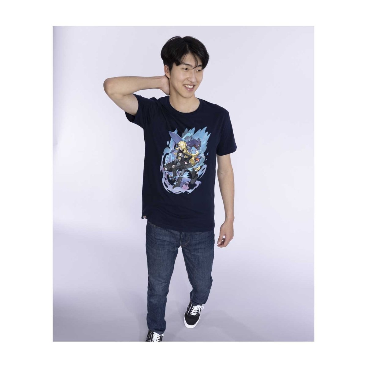 Cynthia Pokémon Trainers Navy Relaxed Fit Crew Neck T-Shirt