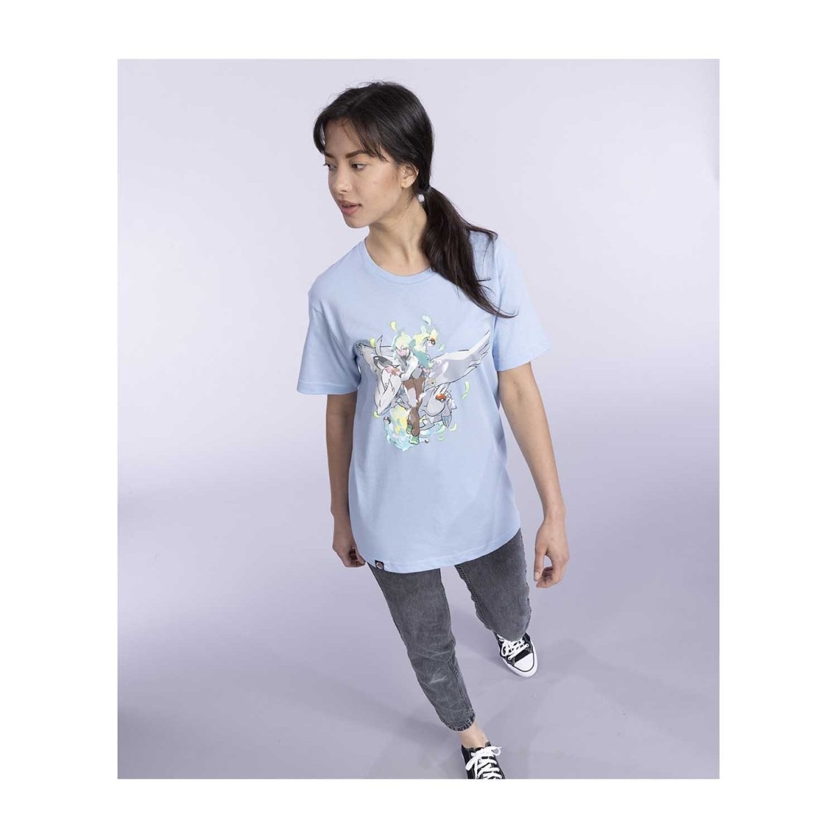 N Pokémon Trainers Light Blue Relaxed Fit Crew Neck T-Shirt
