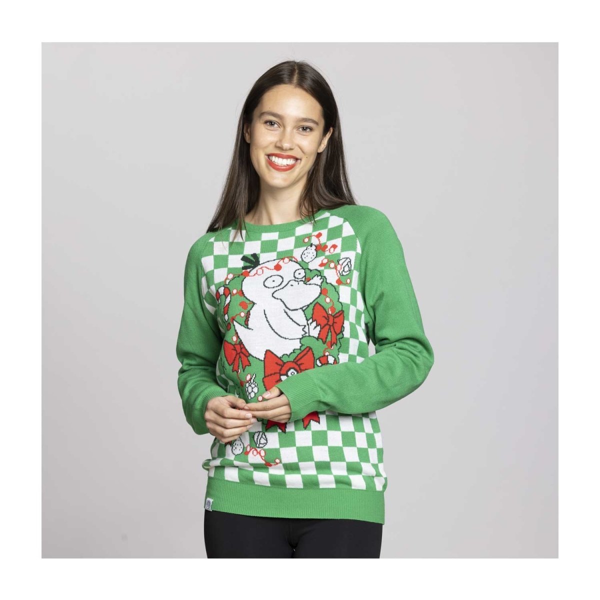Psyduck Holiday Green Knit Sweater - Adult | Pokémon Center