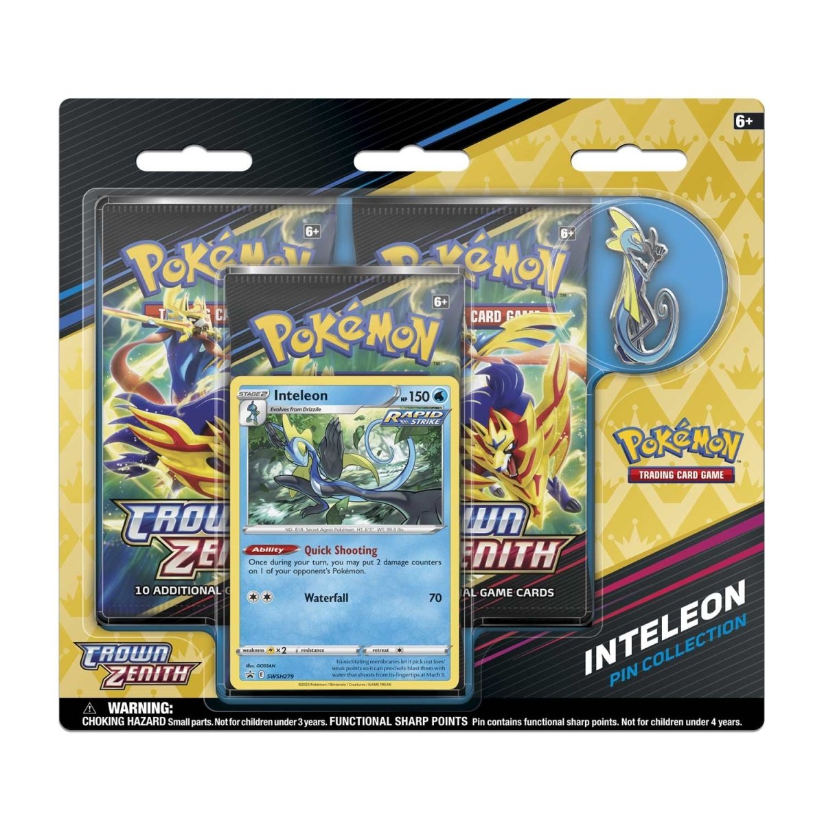 Pokemon TCG Official Enamel Pin Badge Set - Cinderace, Inteleon