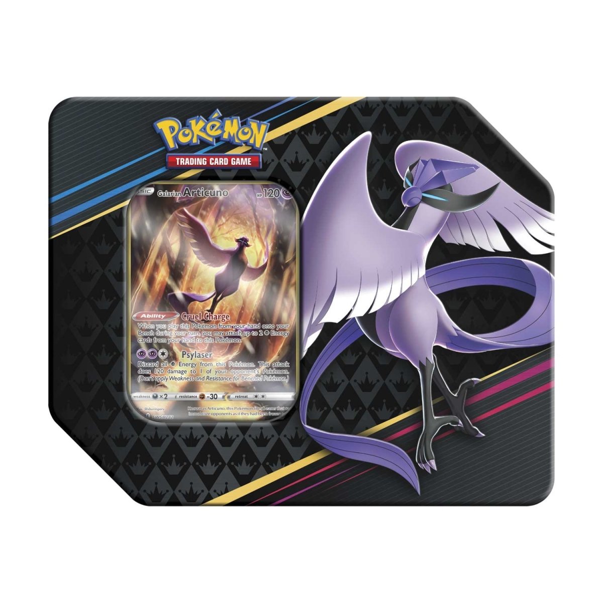  Pokemon TCG: SAS12.5 Crown Zenith Galarian Articuno Tin … :  Toys & Games