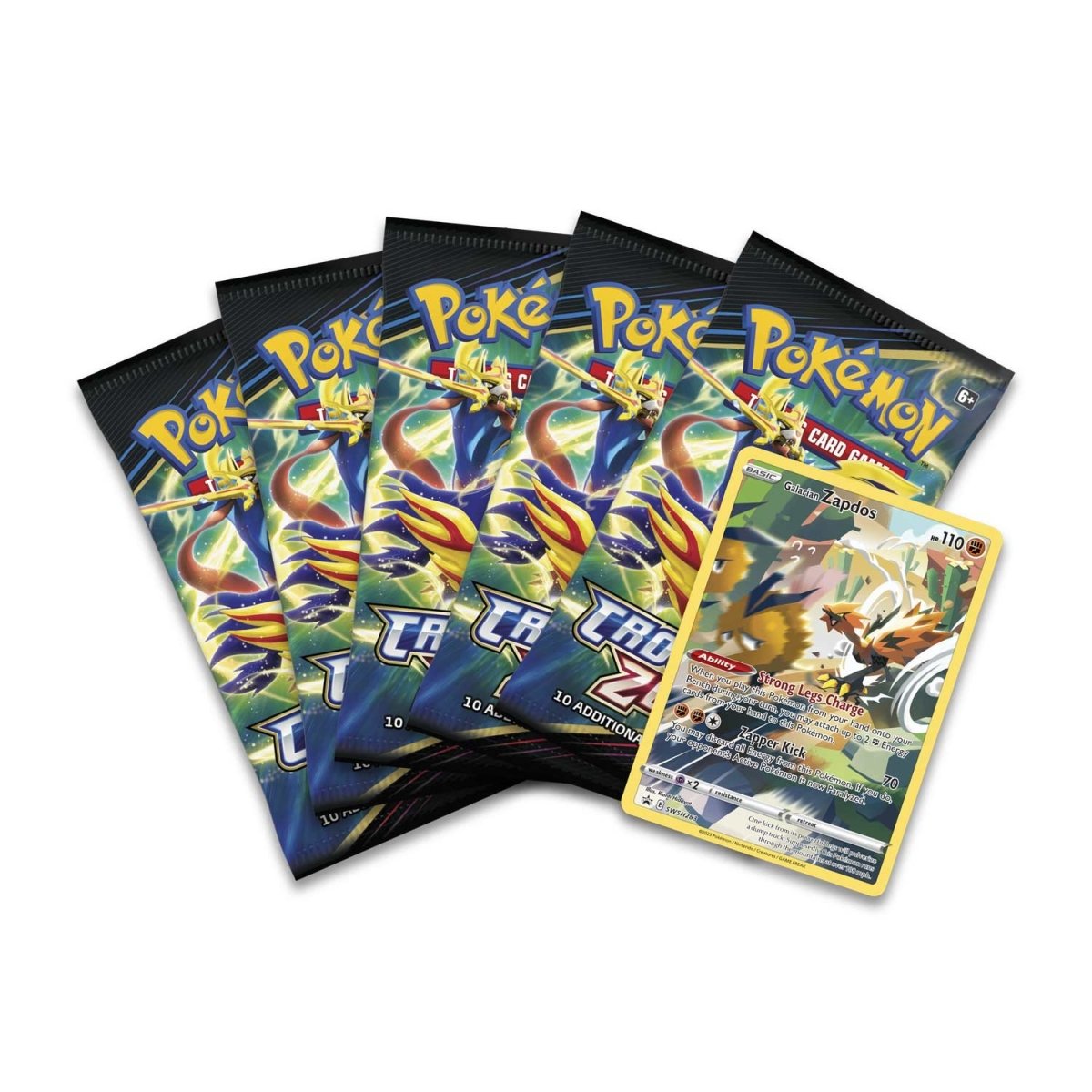  Pokemon TCG: SAS12.5 Crown Zenith Galarian Zapdos Tin : Toys &  Games