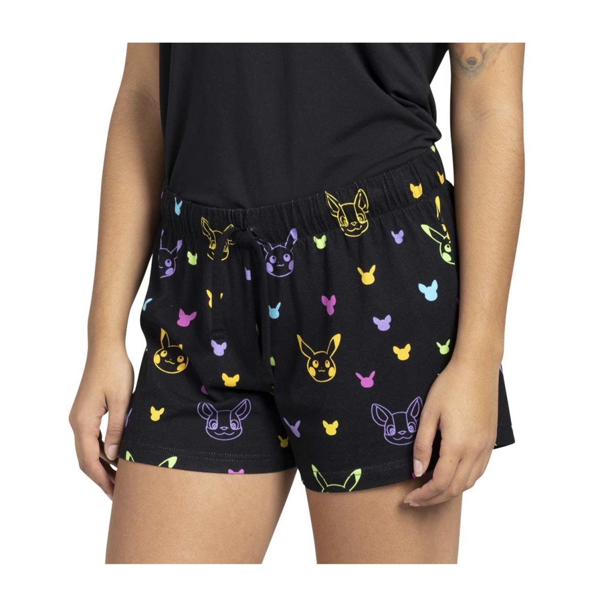 Pikachu & Yamper Electric Pals Black Sleep Shorts - Women