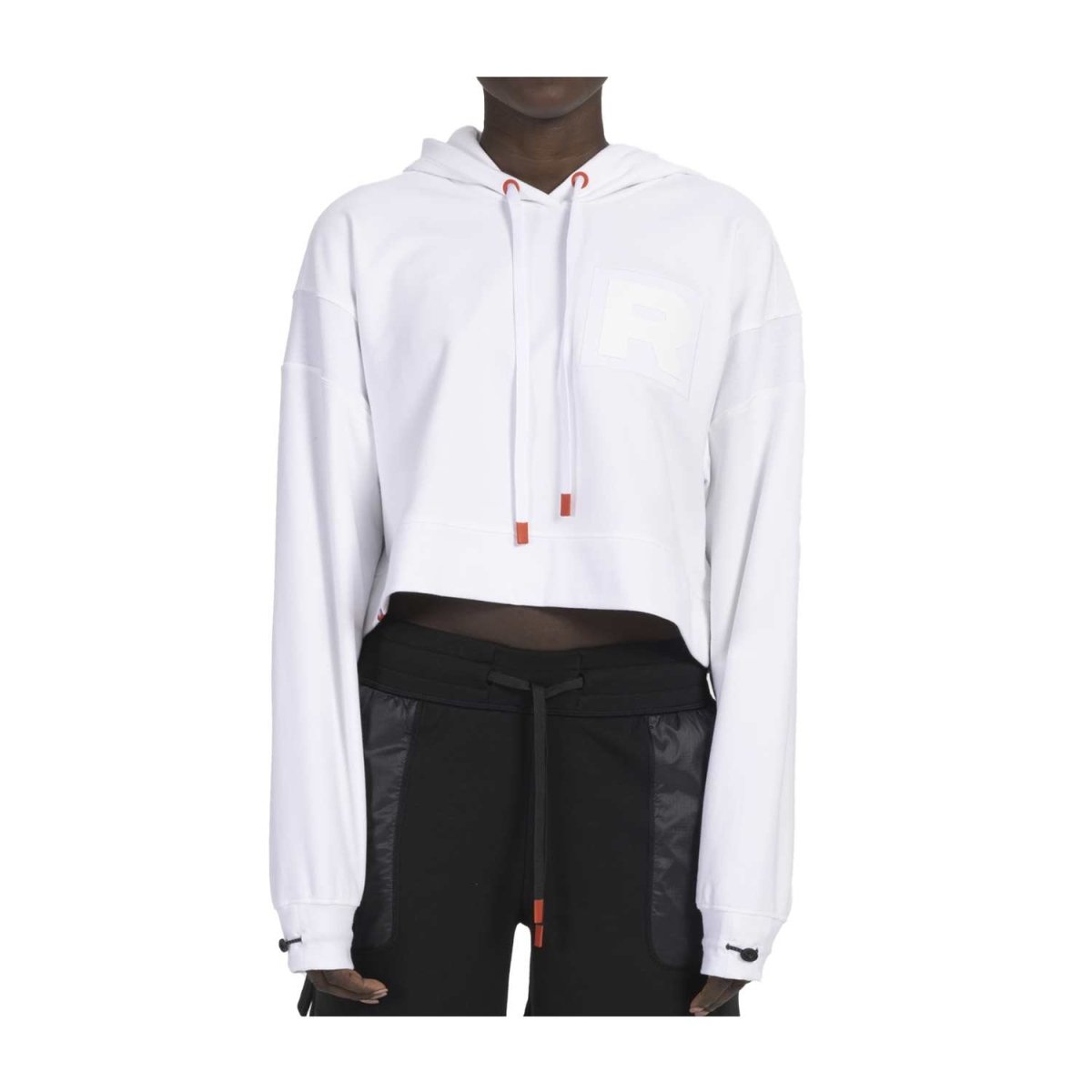 Team Rocket HQ Collection White Fleece Crop Hoodie Adult