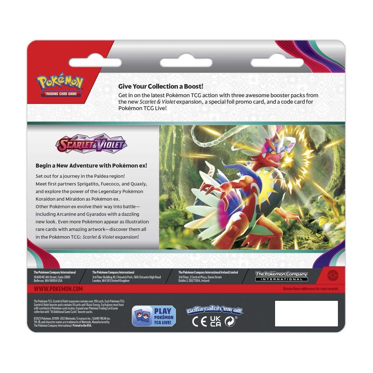 Pokémon TCG: Scarlet & 3 Packs & Promo Card | Pokémon Center Official Site