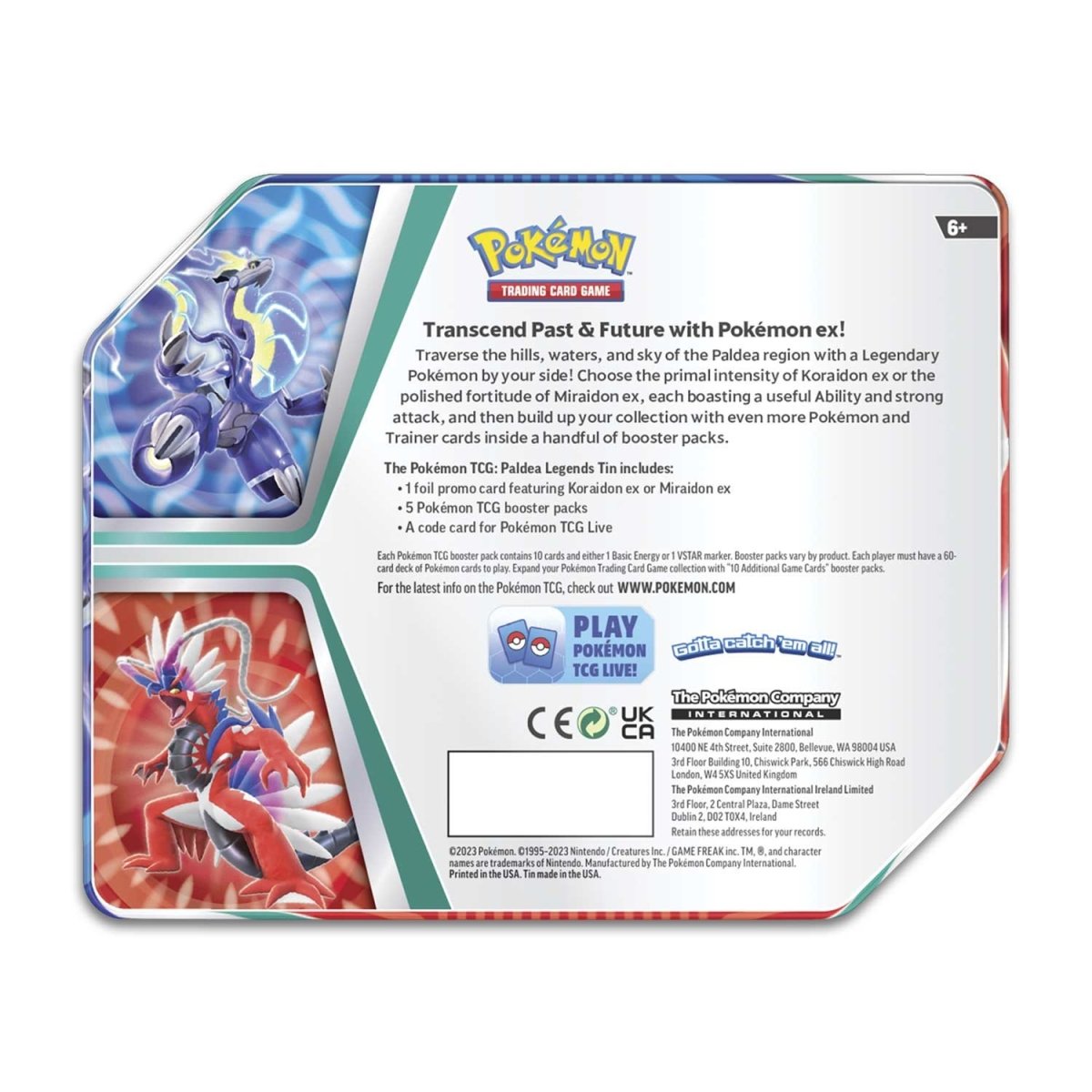Pokémon: Miraidon ex Tin Code Card – Game Grunt LLC