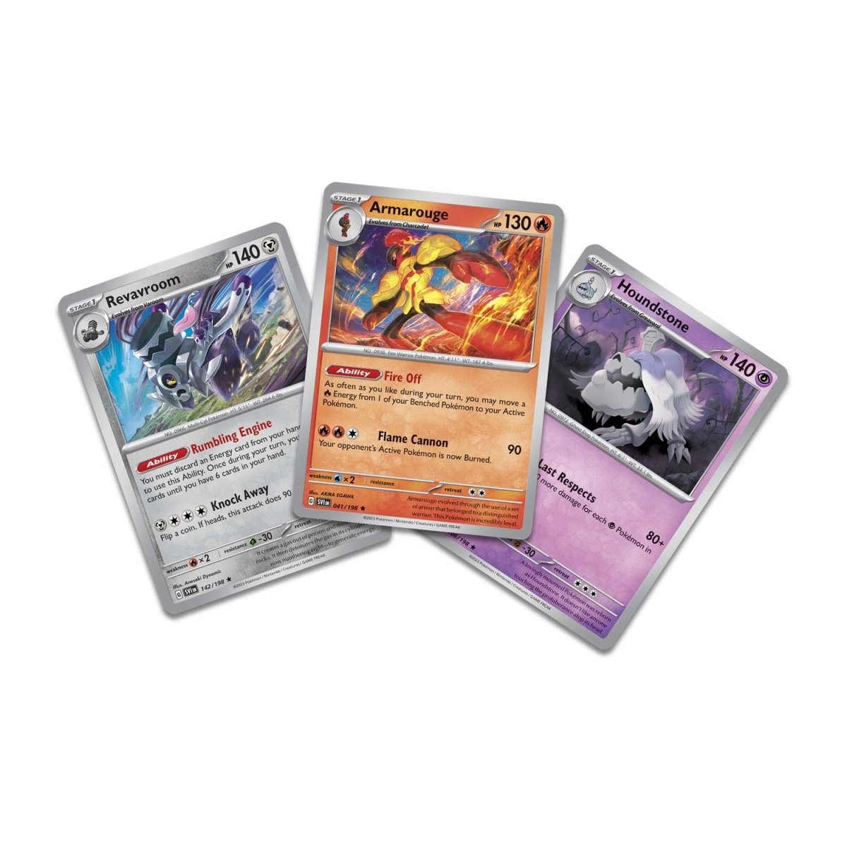 Pokmon TCG: Armarouge, Revavroom & Houndstone Cards with 2 Booster Packs & Coin Pokmon TCG: Armarouge, Revavroom & Houndstone Cards with 2 Booster Packs & Coin