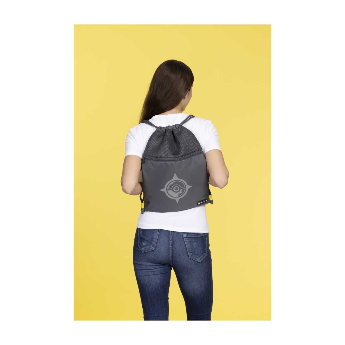Yellow sales drawstring bag