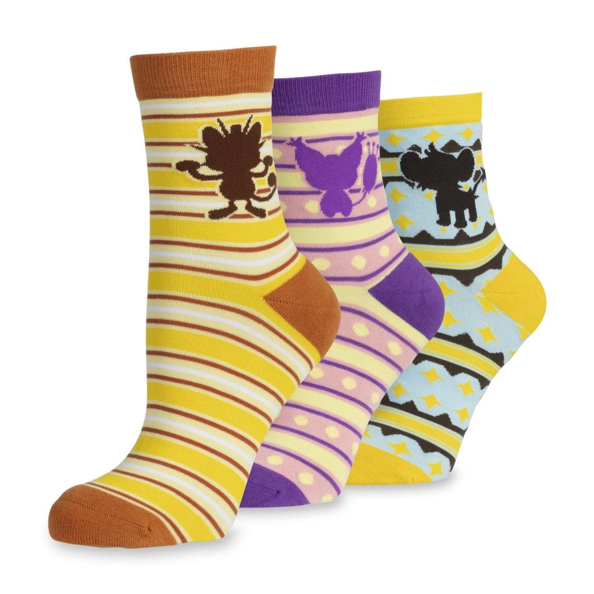 Meowth, Skitty & Shinx Ankle Socks (3 Pairs) (One SizeAdult) Pokémon Center Official Site