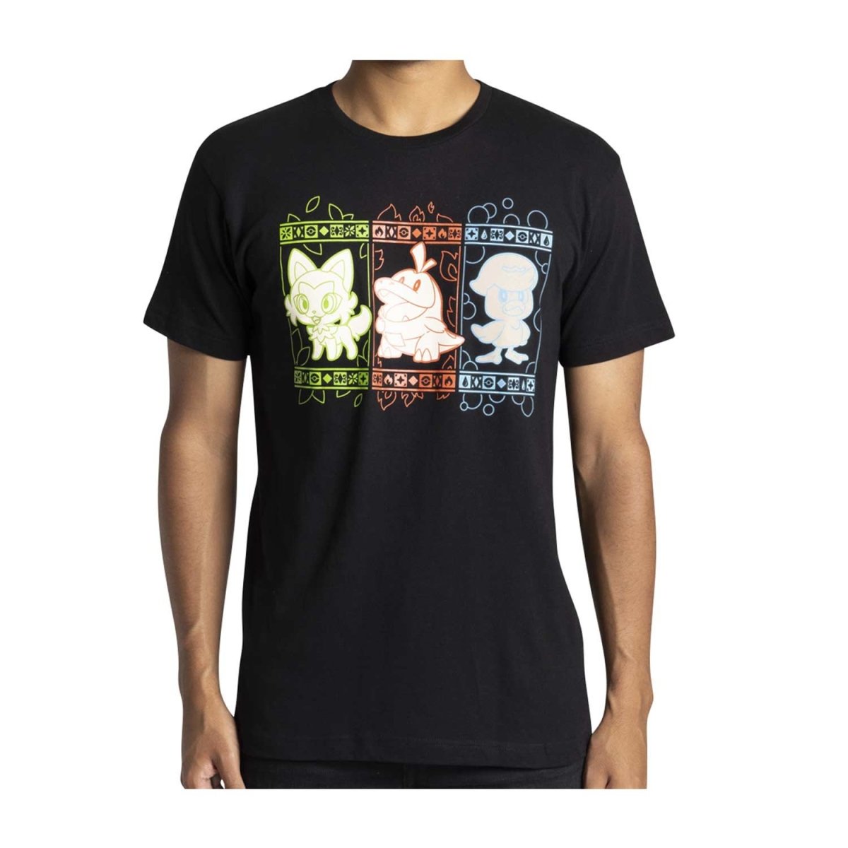 Sprigatito, Fuecoco & Quaxly Black Relaxed Fit Crew Neck T-Shirt - Adult |  Pokémon Center Official Site