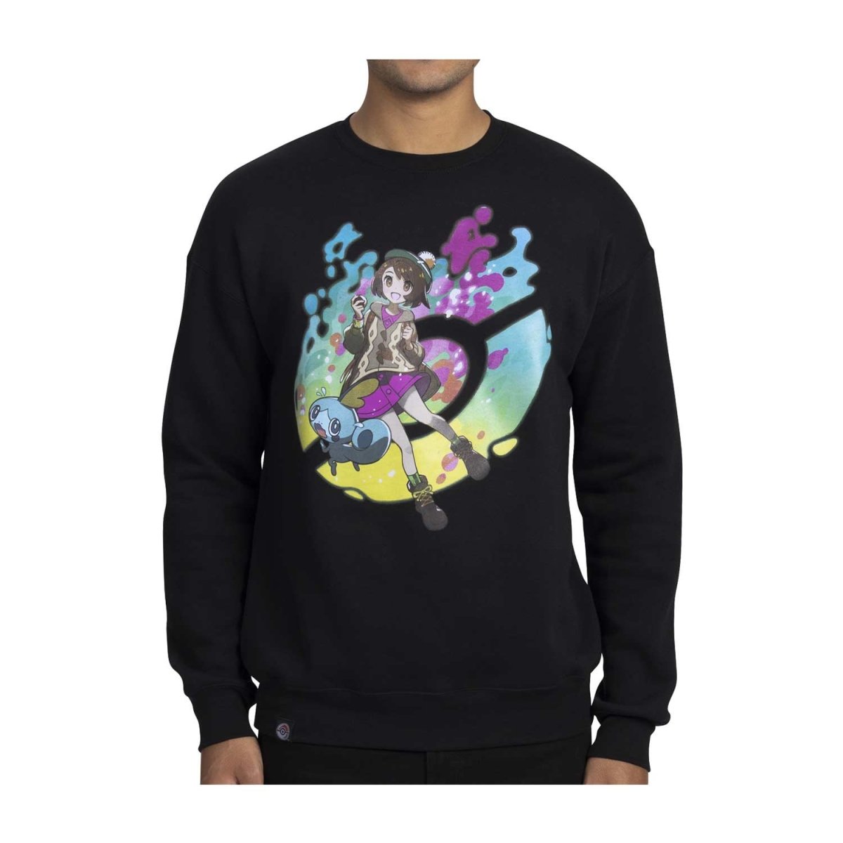 Gloria Pokémon Trainers Black Oversize Drop-Shoulder Crew Neck