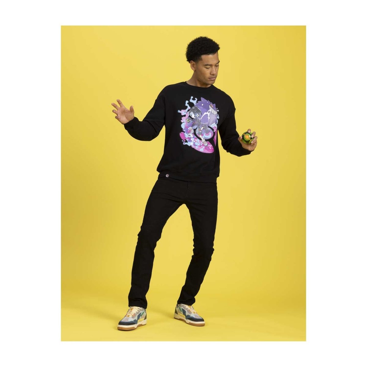 Allister Pokémon Trainers Black Oversize Drop-Shoulder Crew Neck