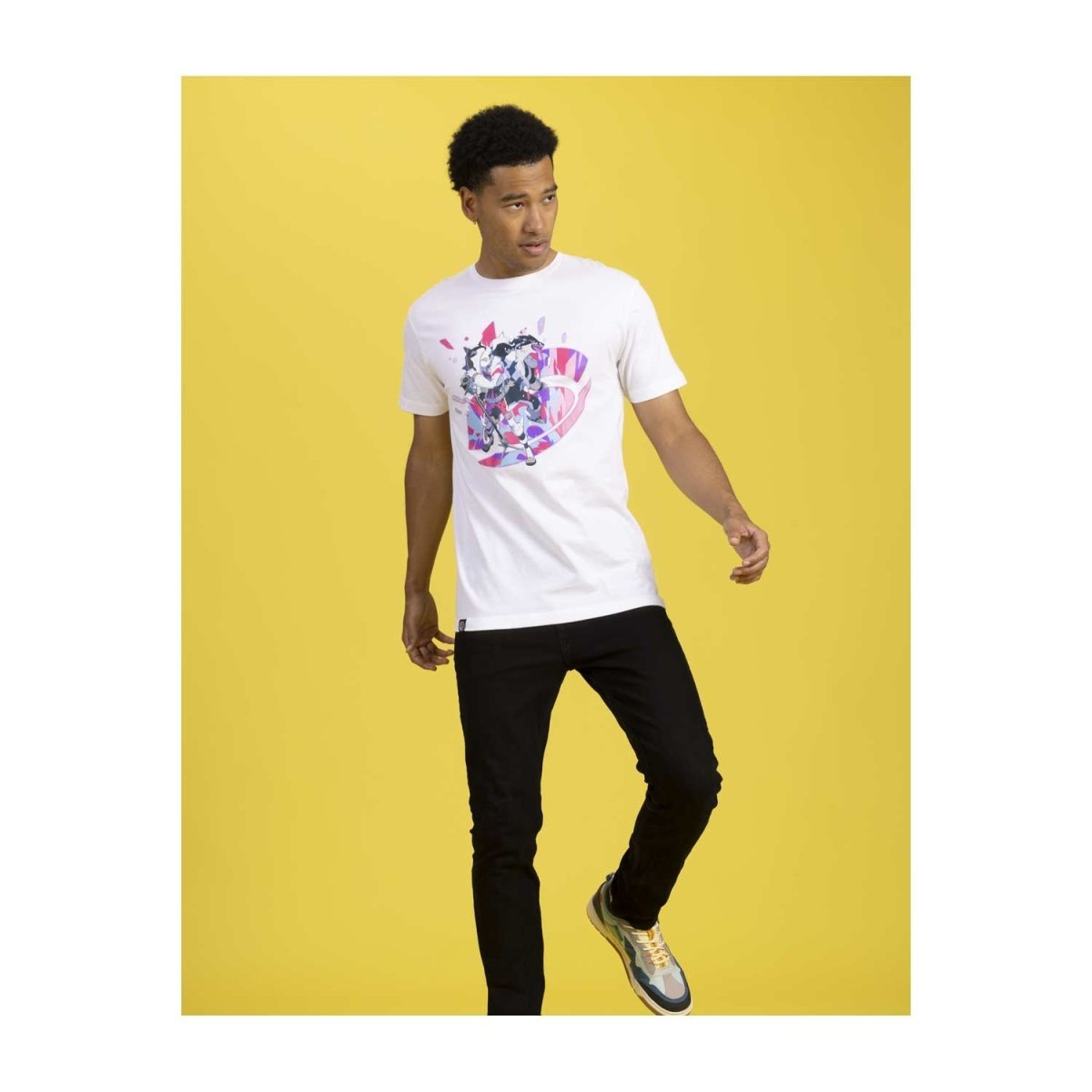 Piers Pokémon Trainers White Relaxed Fit Crew Neck T-Shirt - Adult 