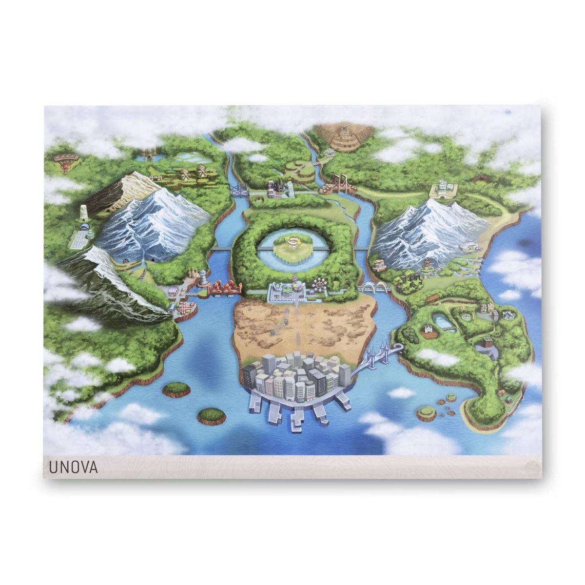 Unova Pokémon Region Maps Poster