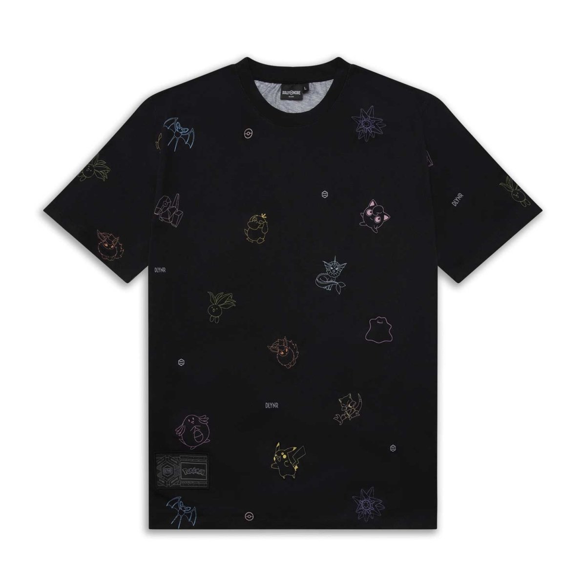Pokémon × Dolly Noire: Black Allover-Print T-Shirt - Adult