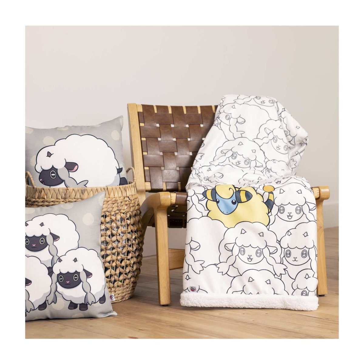 Wooloo Mareep Pokemon Home Accents Faux Shearling Throw Blanket
