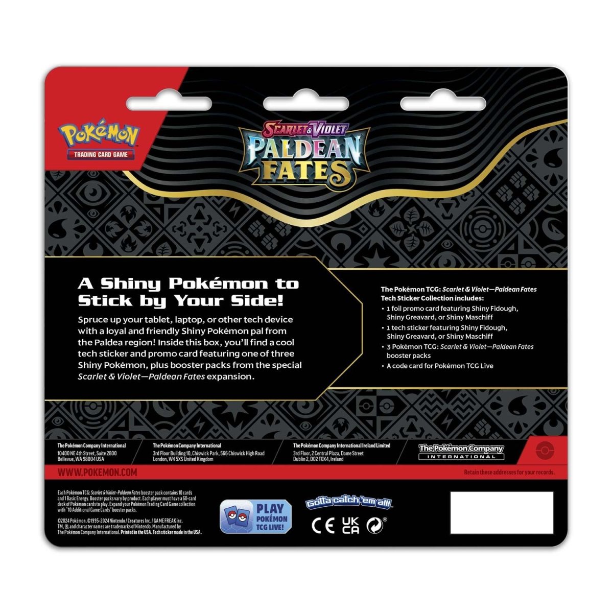 Pokmon TCG: Scarlet & Violet-Paldean Fates Tech Sticker Collection (Shiny  Fidough) | Pokmon Center Official Site