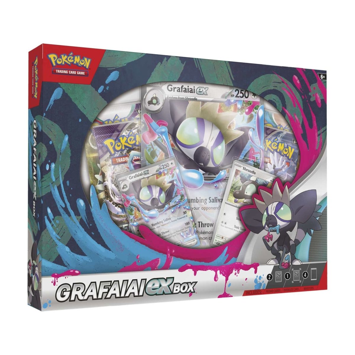 Pokémon TCG: Grafaiai ex Box (2 Foil Promo Cards, 1 Oversize Foil Card & 4 Booster Packs)
