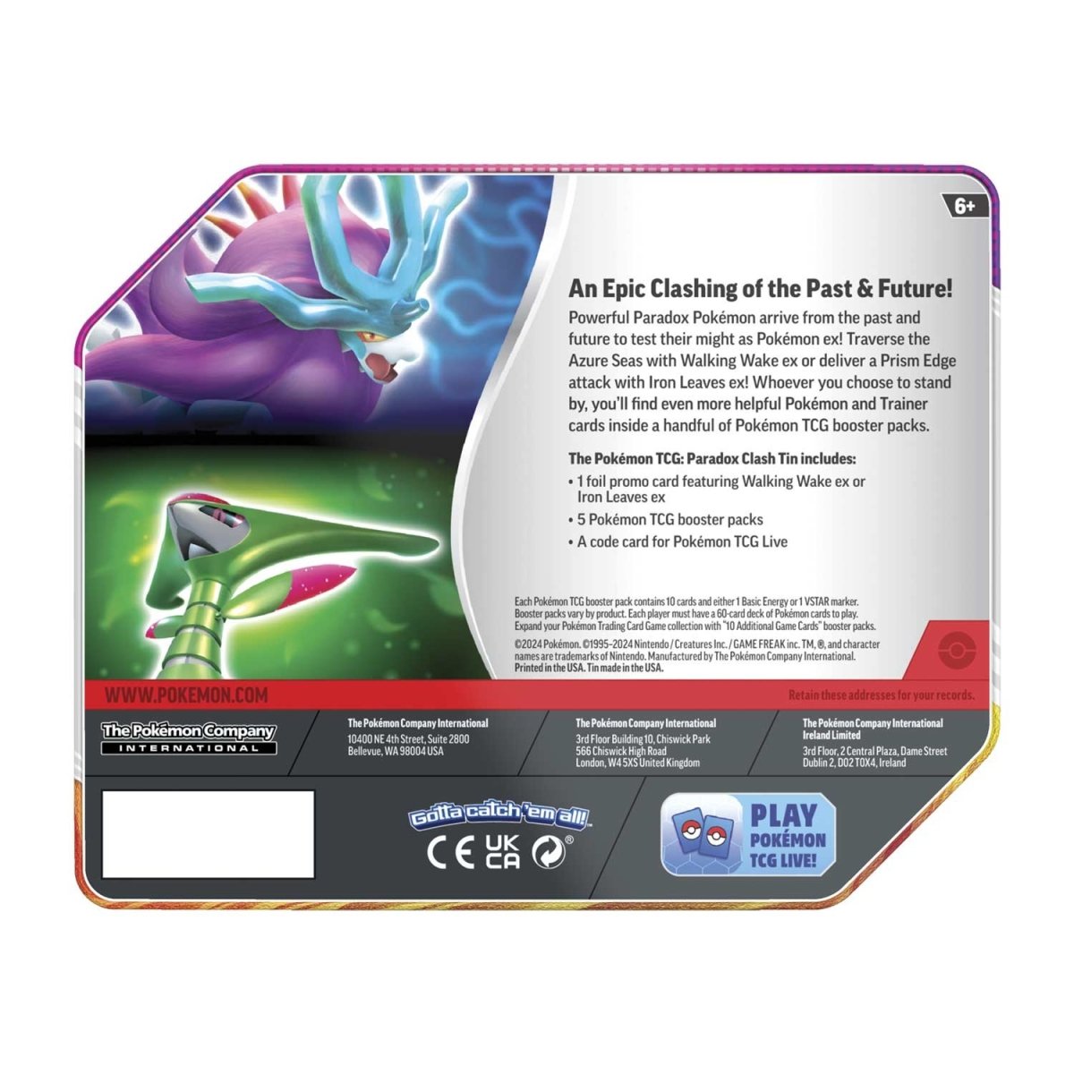 Pokémon TCG: Paradox Clash Tin (Walking Wake ex) | Pokémon Center