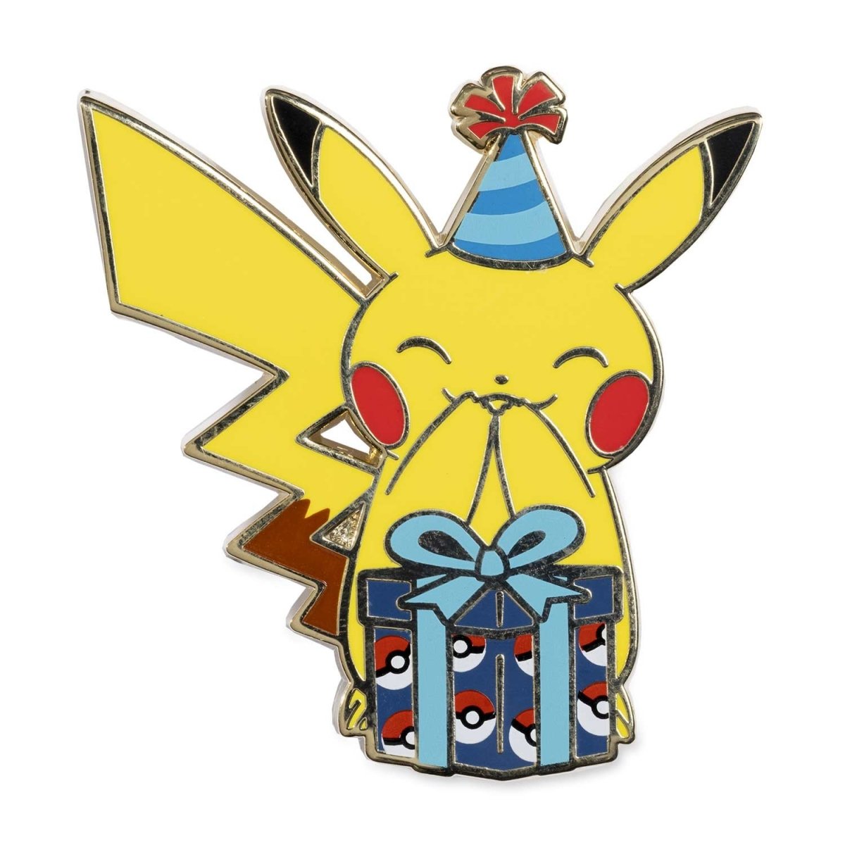 Pikachu Birthday Balloons Pokémon Pin & Greeting Card