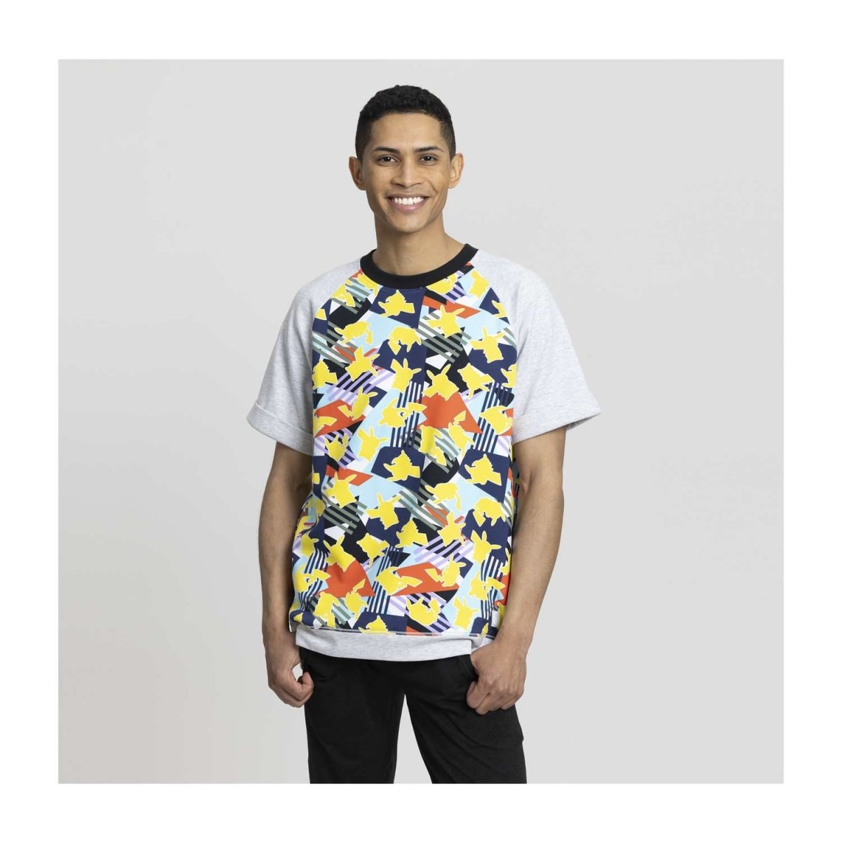 Pikachu Mix Pokémon Lounge Gray Short-Sleeve Sweatshirt - Adult